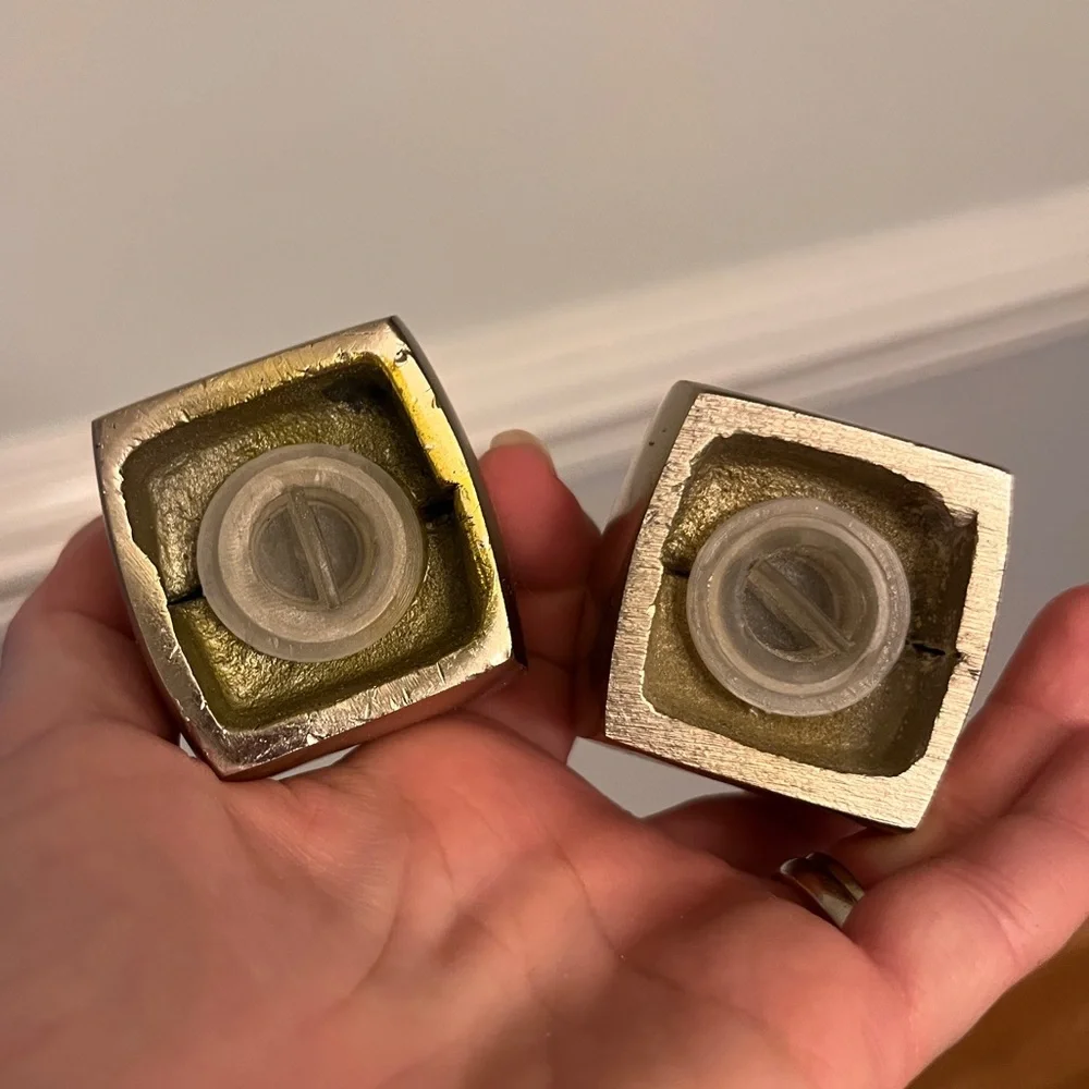 New! West Elm Modern gold salt and pepper shaker NIB